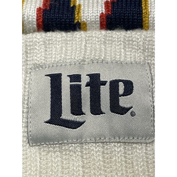 Miller Lite Beer Logo Winter Beanie Hat Nordic Pom Adult One Size Fits All - Picture 2 of 6